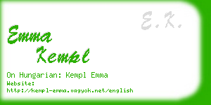 emma kempl business card